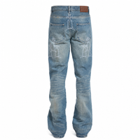 Jeans Flare Washed Blue Embroidery | WhoDecidesWar, Hype clothes, view 2