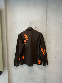Jacket Work Dog Leather Cross Patch Orange | Chrome Hearts, view 6