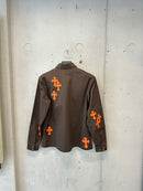 Jacket Work Dog Leather Cross Patch Orange | Chrome Hearts, view 7