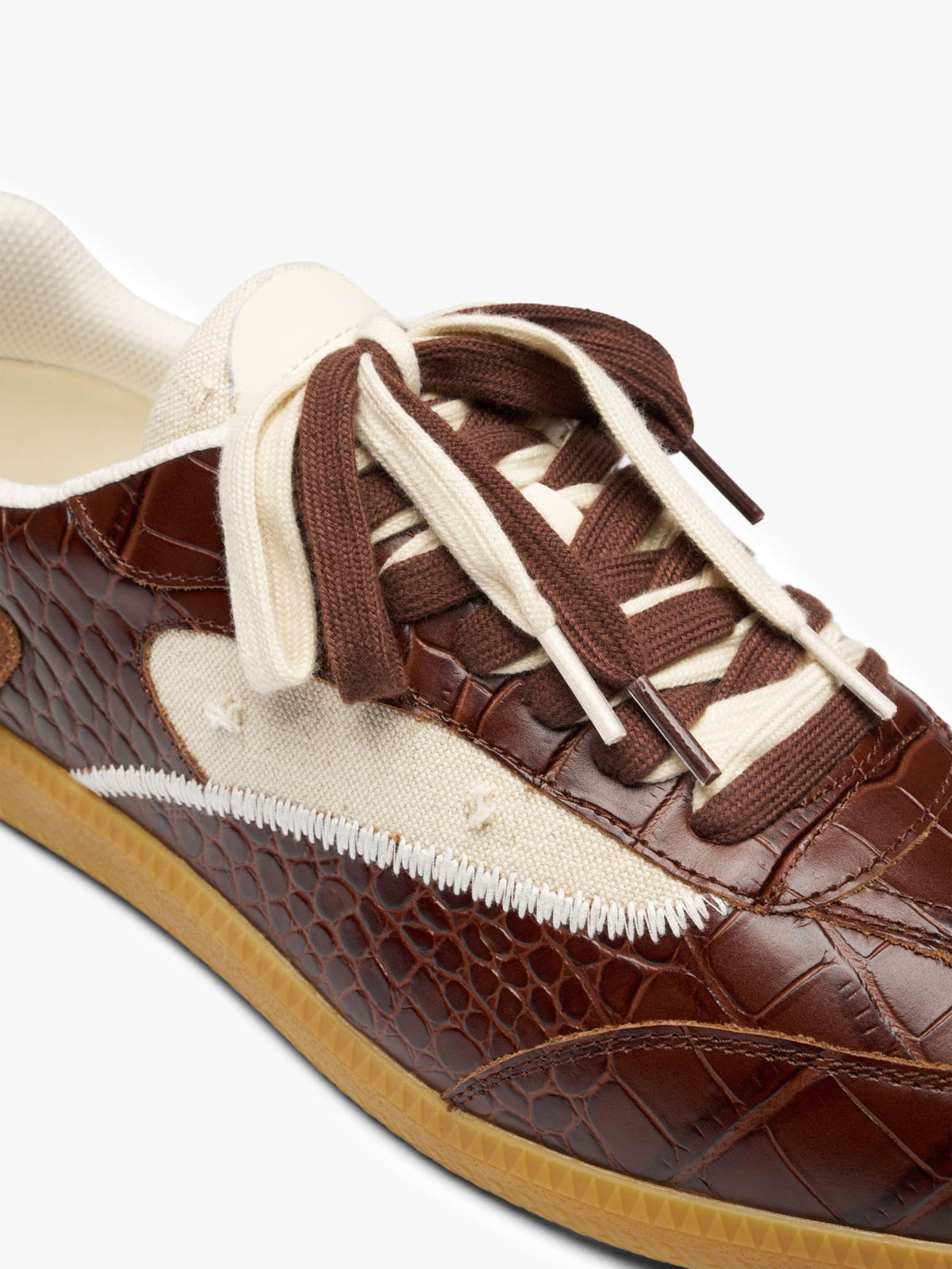 Low-top L'équipe Croco Brown | Reternity, view 4