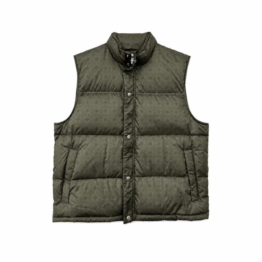 Puffer Olive Monogram Cross Pattern Down | Chrome Hearts