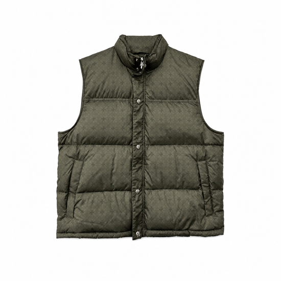 Puffer Olive Monogram Cross Pattern Down  | Chrome Hearts